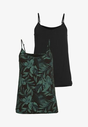 LASCANA, 2 PACK SPAGHETTI - Top - schwarz-bedruckt, schwarz