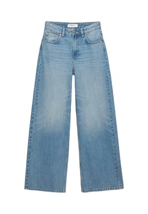 PULL&BEAR, LOOSE OVERSIZE - JEANS - Wide leg - blue-black denim