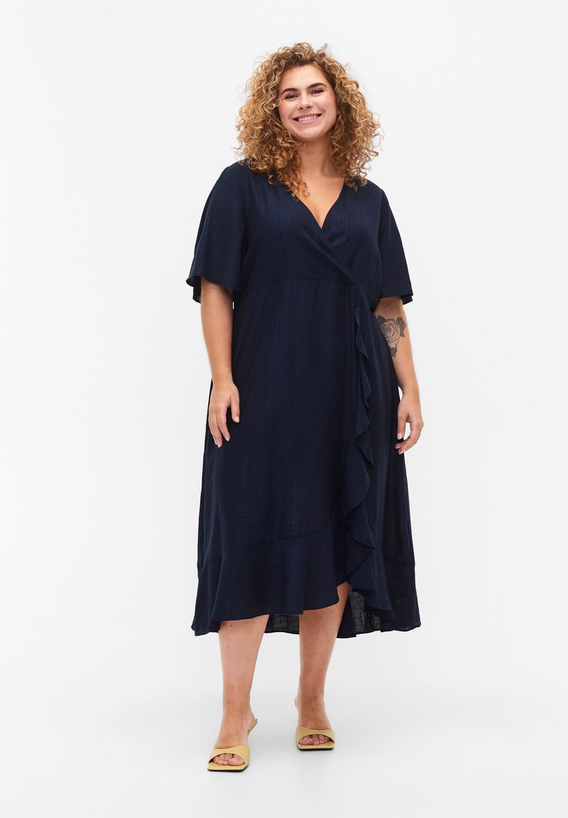 Zizzi MED FLAGERMUSÆRMER - Jurk - total eclipse/donkerblauw - Zalando.nl