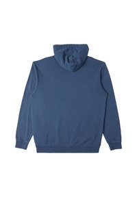 Felpa con cappuccio blu navy dallo stato morbido, maniche lunghe e tasca a marsupio. Cuciture visibili sul cappuccio e sul retro.