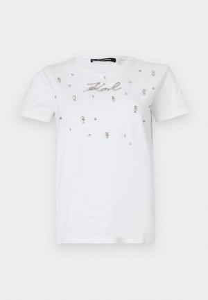 KARL LAGERFELD, Nyomott mintás póló - white