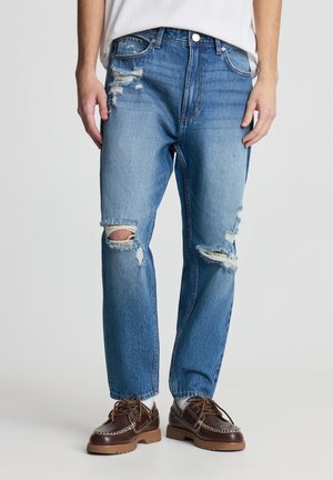 LUNGO UNITA - Jeans a sigaretta - blu denim medio