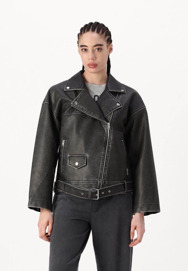 JJXX JXFRIDA BIKER - Dirbtinės odos striukė - black
