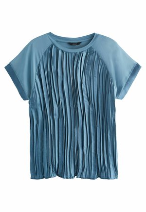 Next PLISSÉ SHORT SLEEVE STANDARD - Bluza - teal blue