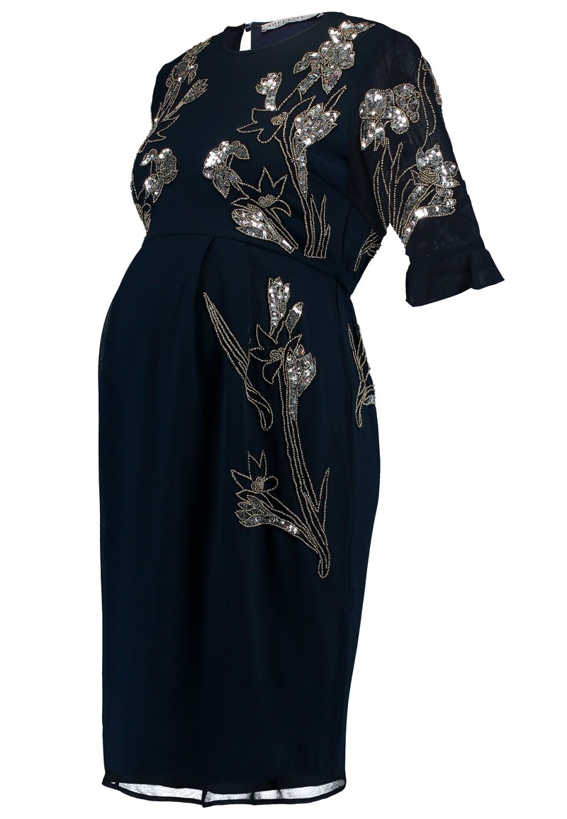 Hope & Ivy Maternity Cocktailjurk donkerblauw Hope & Ivy Maternity Cocktailjurk donkerblauw