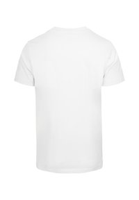 Hvid T-shirt i bomuld med korte ærmer, standard rund hals og glat tekstur. Ingen synlige logoer eller mønstre. Bagansigt.