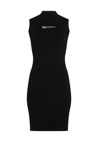 SLESS MOCK NECK DRESS - Svetríkové šaty - black