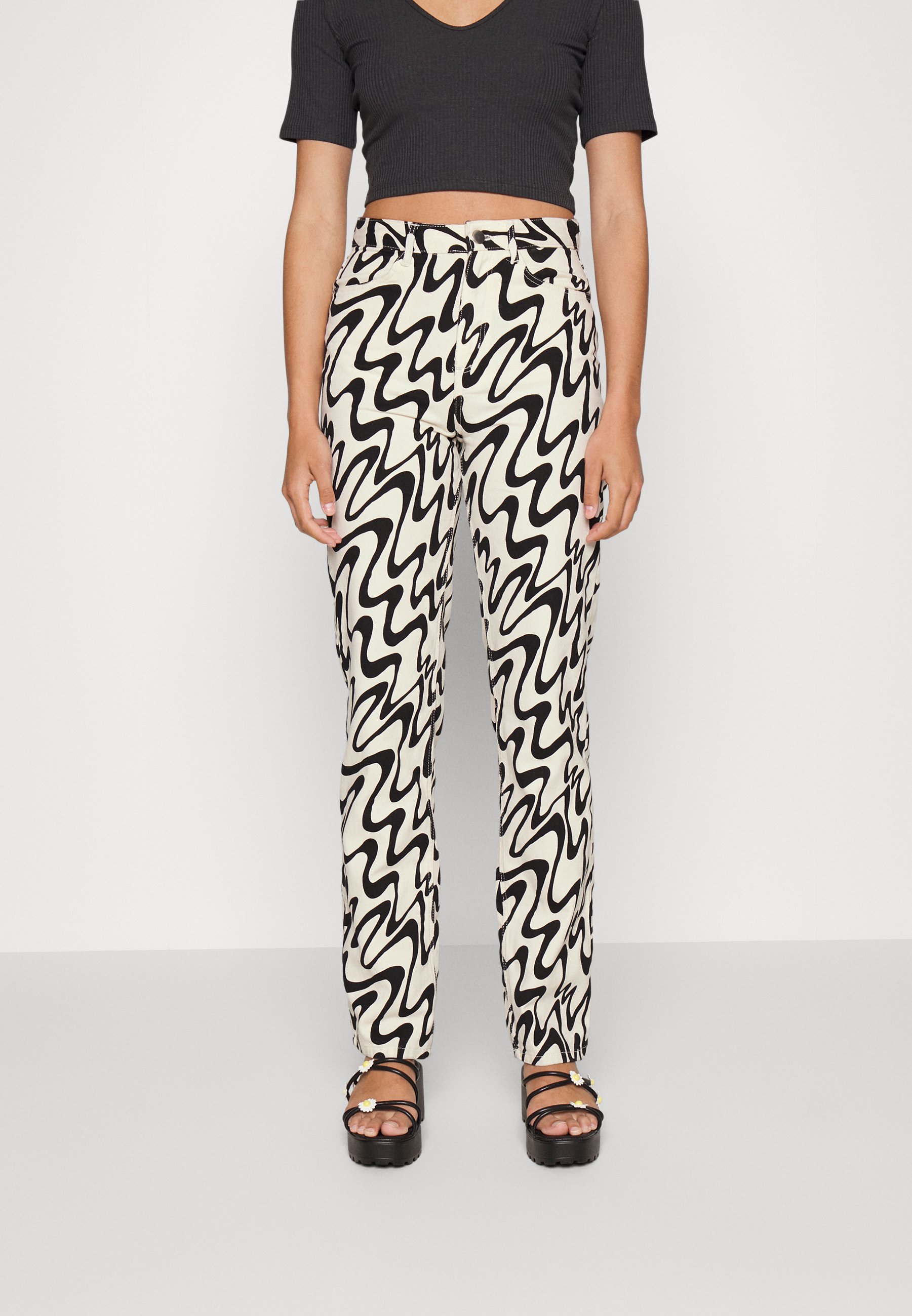 Monki Jeans Straight Leg - wave/beige 