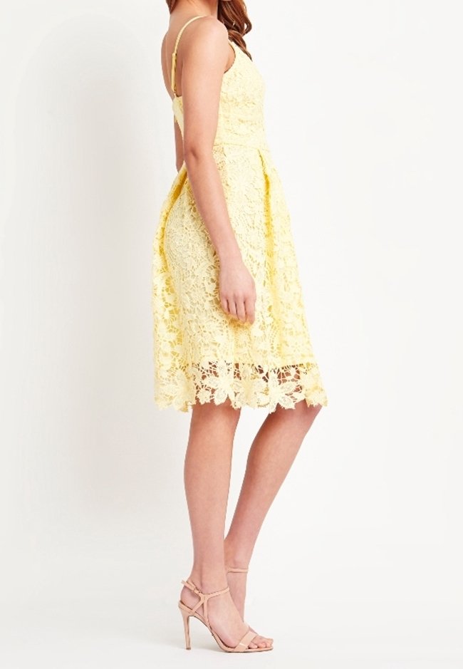main strip lace dress Mustard Gold Laced Ruffled Tiered Maxi Dress with Adjustable Straps main image 0