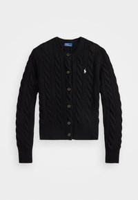 CABLE-KNIT WOOL-CASHMERE CARDIGAN - Cardigan - polo black