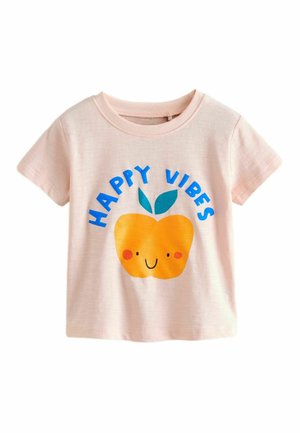 SHORT SLEEVE  REGULAR FIT - T-shirt med print - pale pink happy vibes