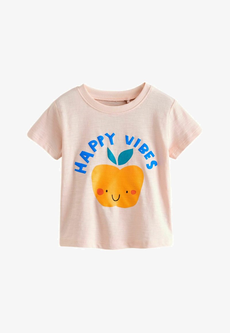Next SHORT SLEEVE REGULAR FIT - Printtipaita - pale pink happy vibes