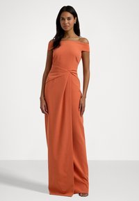 Lauren Ralph Lauren CREPE OFF THE SHOULDER GOWN - Iltapuku - canyon orange
