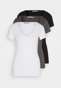 3 PACK - Paprasti marškinėliai - black, white