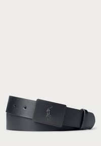 PONY PLAQUE LEATHER BELT - Cinturón - black/matte black