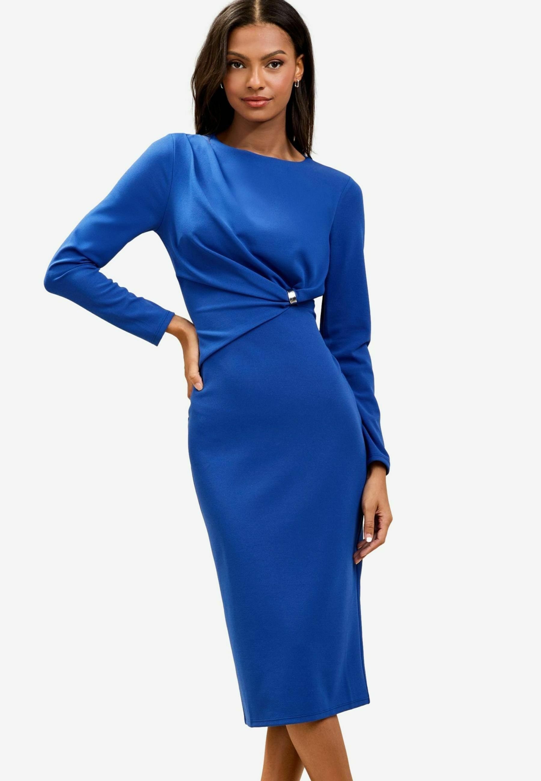 thick long sleeve bodycon dress Blue Long Sleeve Bodycon Mini Dress