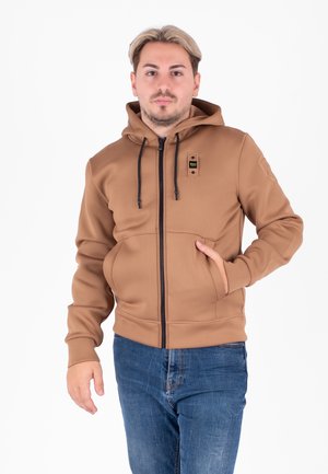 Felpa con zip - marrone
