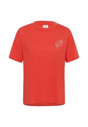 Kaffe, KAANNEMETTE T-SHIRT - Tričko s potlačou - poppy red