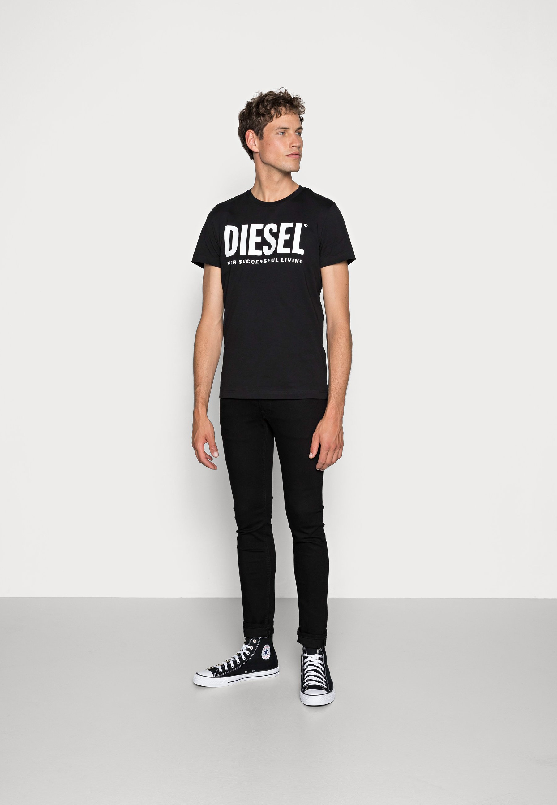 Diesel T-DIEGO-LOGO T-SHIRT - T-shirt print - black/zwart - Zalando.nl