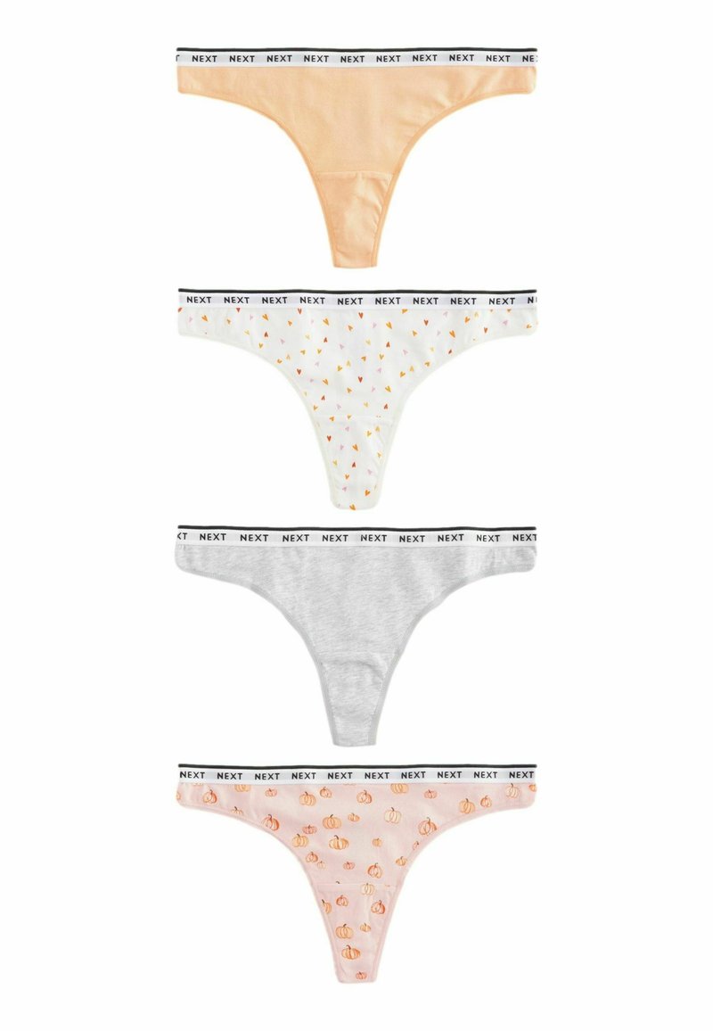 Next MONO PRINT RICH LOGO KNICKERS FOUR PACK - String - orange pumpkin print
