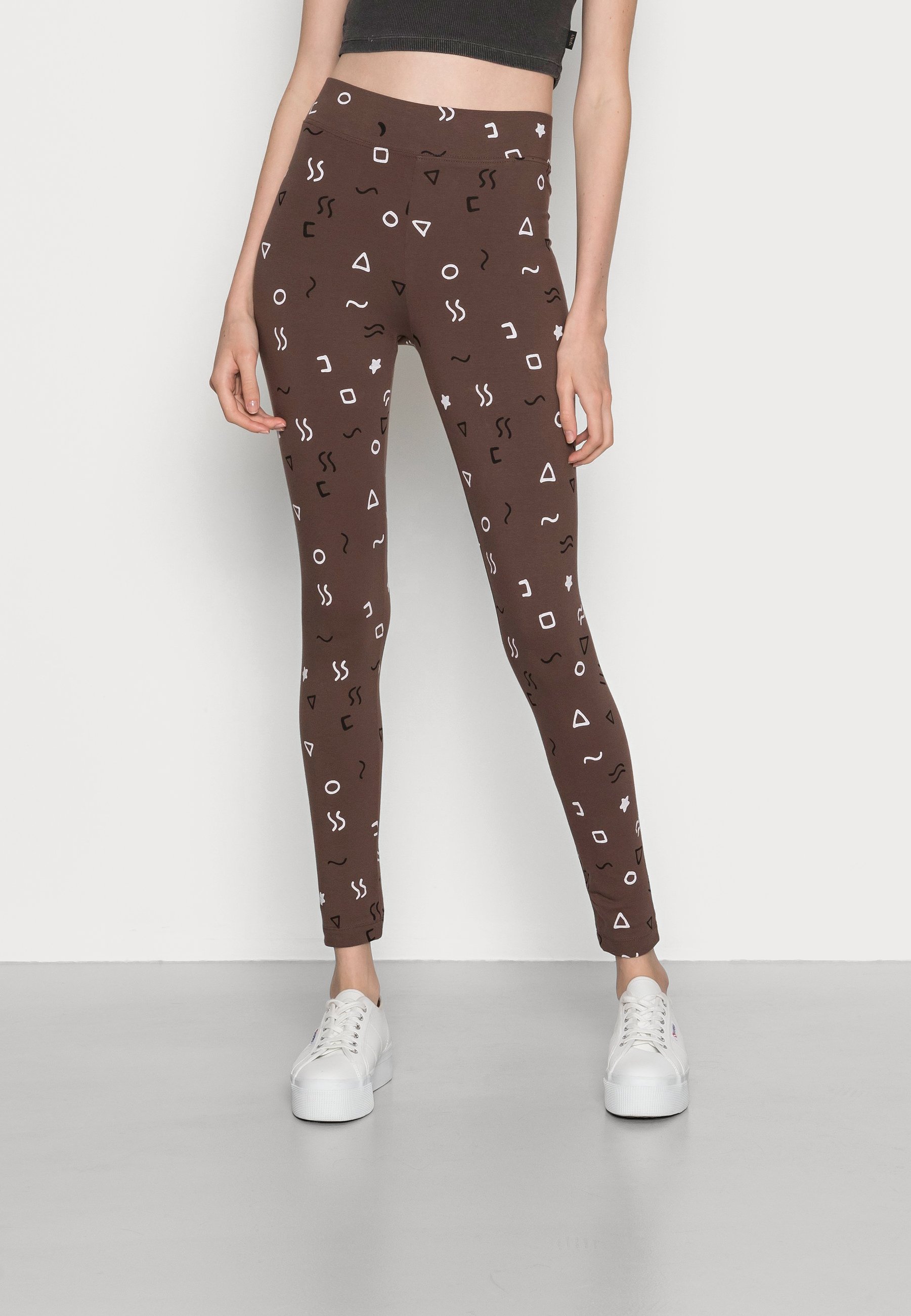 Monki Leggings - Trousers - brown forms 