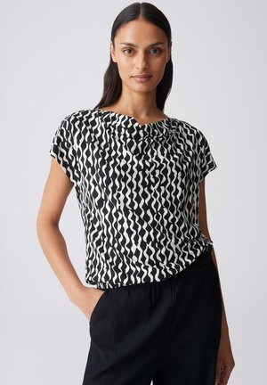 OPUS, LOOSE PRINTED DRAPE - T-Shirt print - black