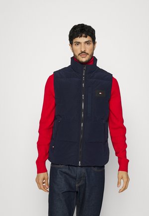 HIGH STAND COLLAR VEST - Waistcoat - desert sky