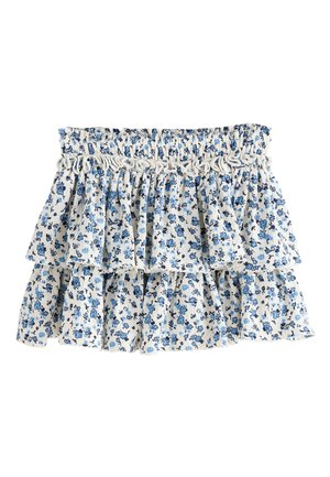 Next REGULAR FIT - TIERED  - Mini skirts  - blue ditsy flower