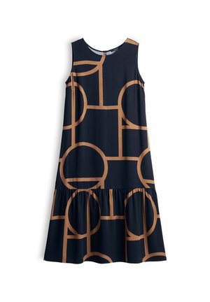 OPUS, FLOWING GRAPHIC MIDI - Day dress - coal blue