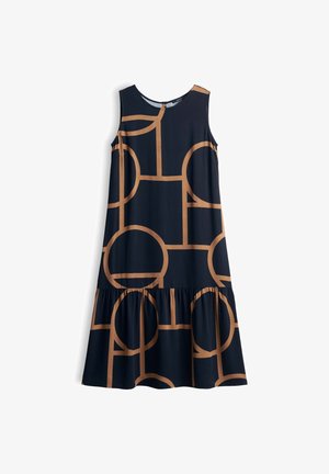 OPUS, FLOWING GRAPHIC MIDI - Vestito casual - coal blue