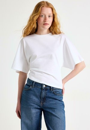 Lindex, LINDEX T-SHIRT WITH WIDE SLEEVES LINDEX - T-shirt basic - white