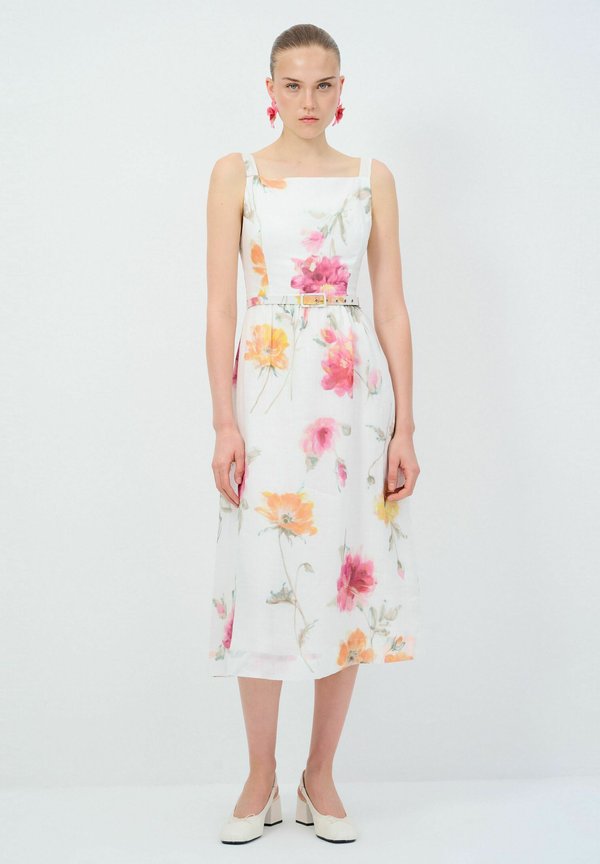 SLEEVELESS MIDI  - Freizeitkleid - printed ecru