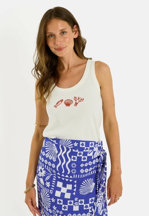 Grain de Malice, DÉBARDEUR BRODERIES PERLES - Top - blanc