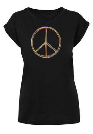 PEACE MULTICOLOR - T-shirt imprimé - black