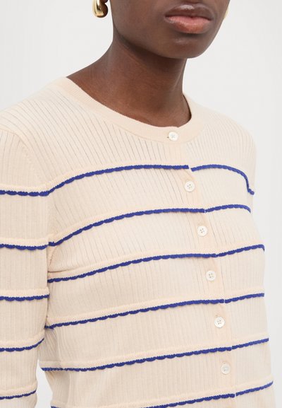 PS Paul Smith WOMENS BUTTON THROUGH CARDIGAN  - Cardigan - white / blue