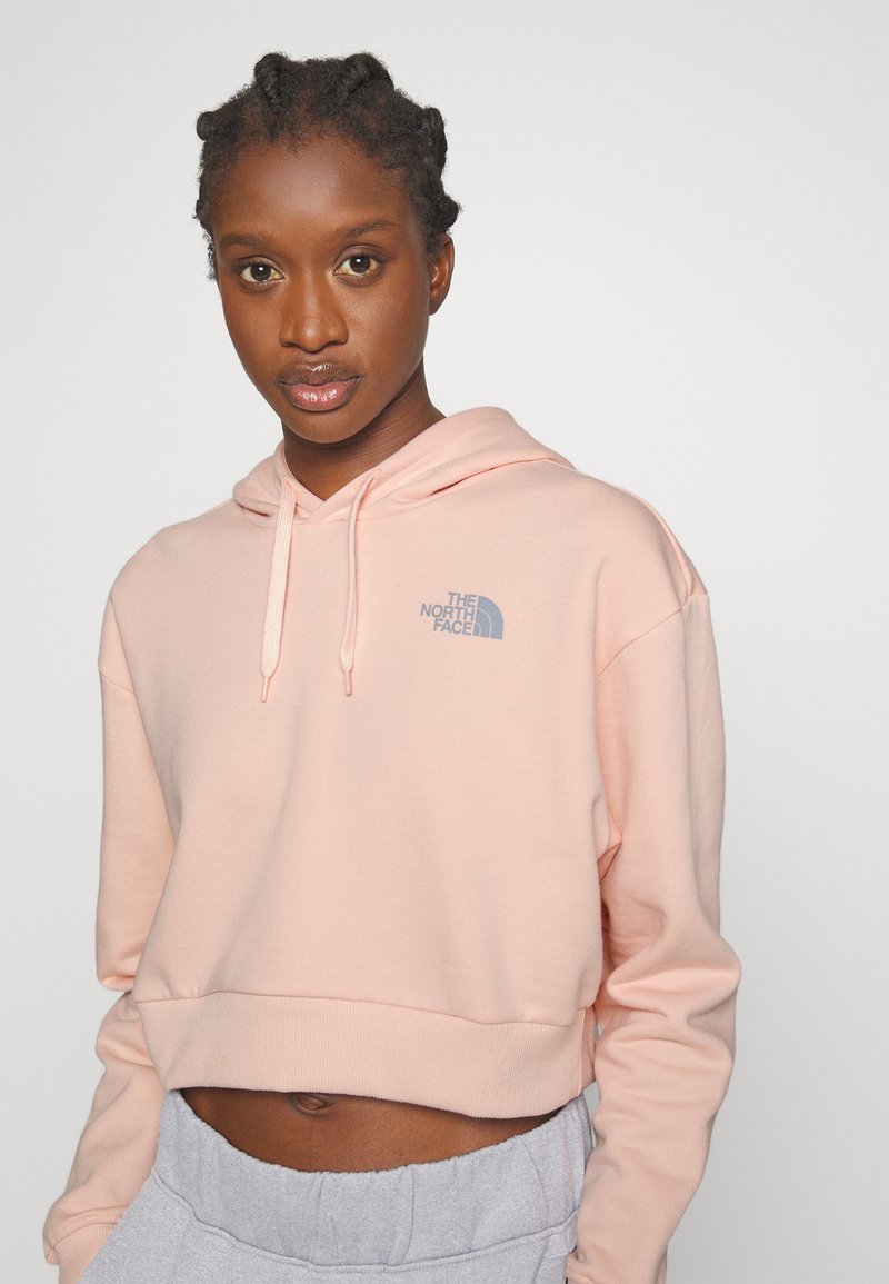 The North Face VERTICAL CROP HOODIE - Zip-up sweatshirt - evening sand pink/light  pink - Zalando.co.uk