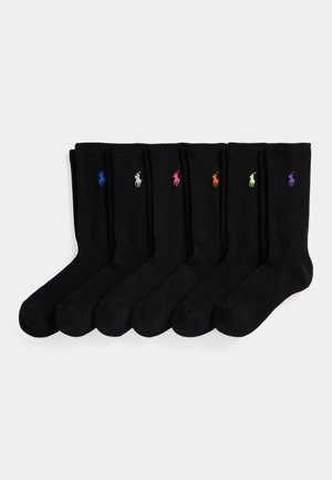 Polo Ralph Lauren EMBROIDERED PONY CREW SOCK 6 PACK - Socken - black assorted