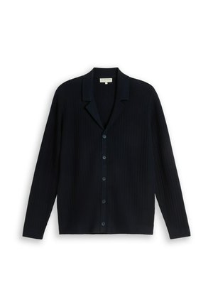 TOM TAILOR, STRICKJACKE MIT POLOKRAGEN - Strickjacke - sky captain blue