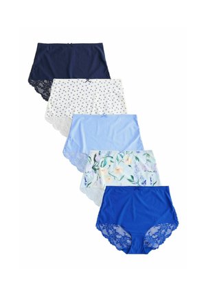 Next, FULL BRIEF FIT - LACE BACK NO VPL KNICKERS 5 PACK - Nohavičky/Slipy - blue floral