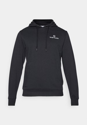 Musthave musternest must-plzi hoodie, misteel kimast, tõmblukuga kapuuts, eesmine tasku, soonikkoes varrukad ning logo rinnal.