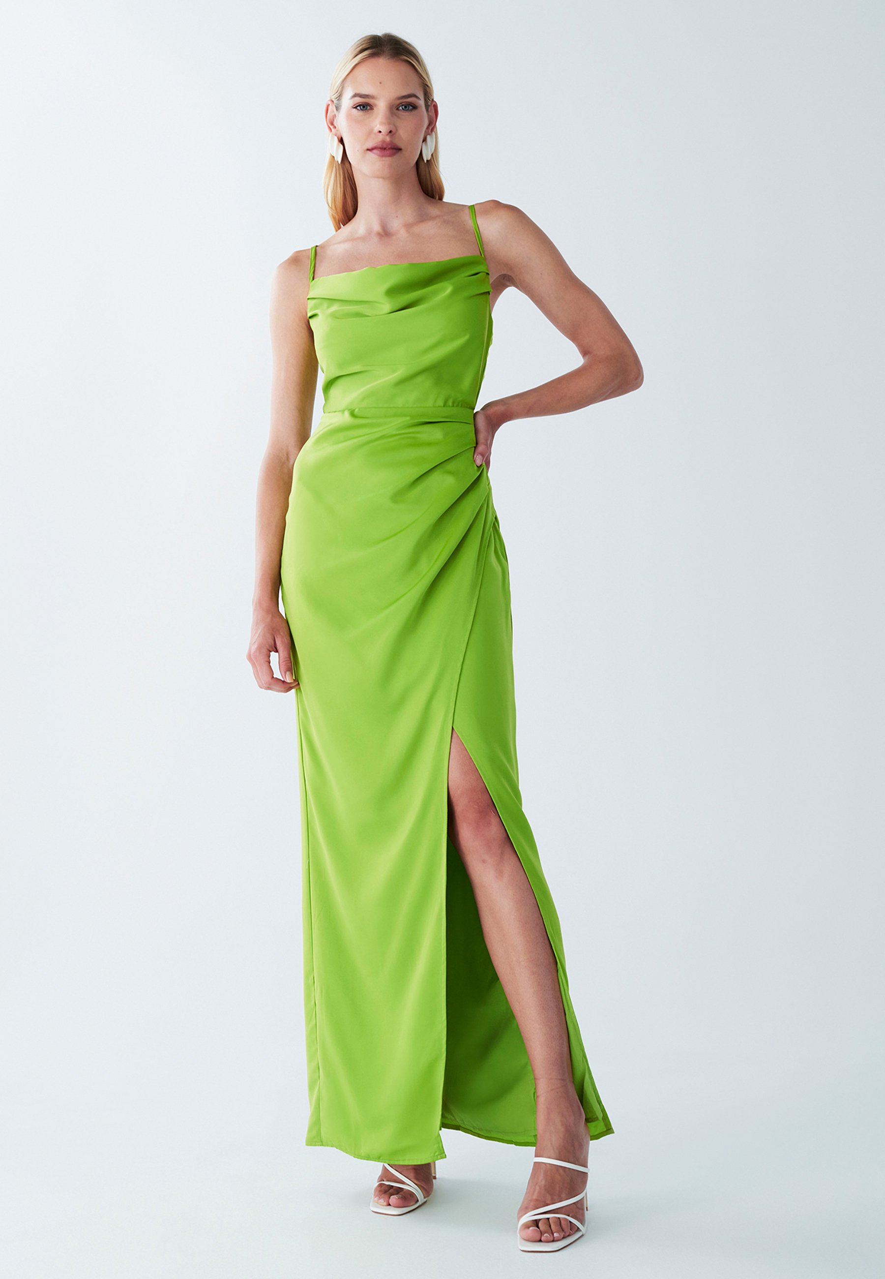 slim fit dress slacks Signature Side Slit Midi Dress