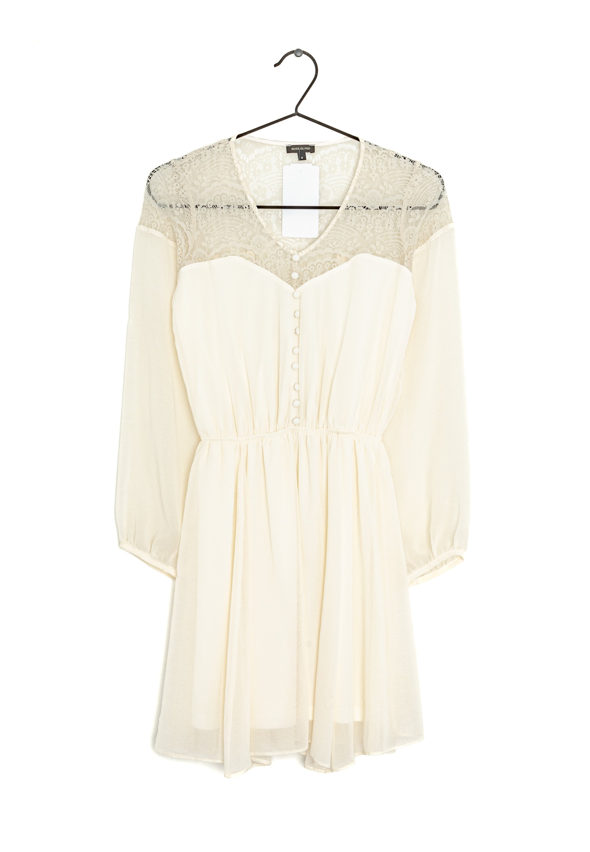 River Island Shirt dress - white/beige - (Pre-owned) - Zalando.ie