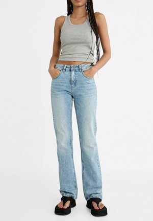 Straight leg jeans - stone blue denim