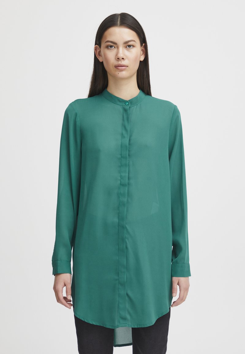 ICHI - IHCELLANI LONG SH2 - Button-down blouse - cadmium green, Enlarge