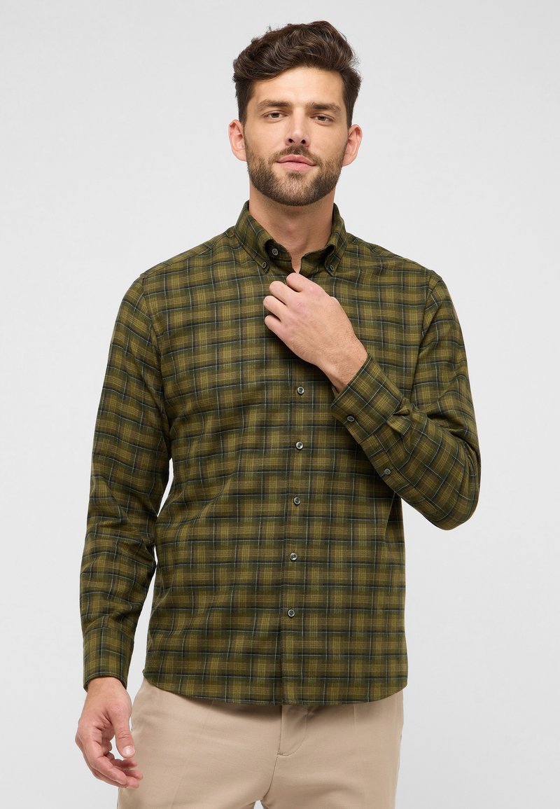 Eterna FLANELLHEMD - MODERN FIT - Camicia - khaki