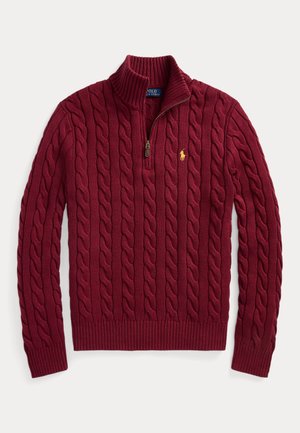 Polo Ralph Lauren CABLE-KNIT COTTON QUARTER-ZIP SWEATER - Neule - red carpet