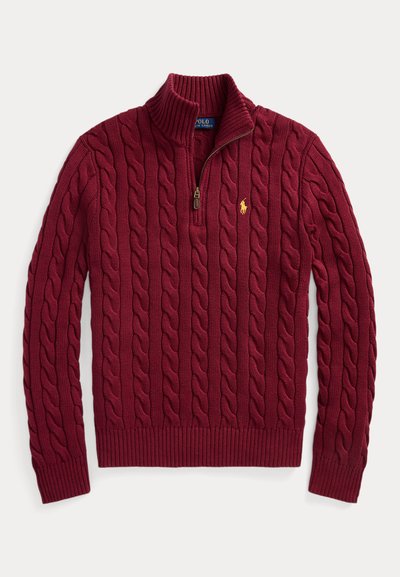 Polo Ralph Lauren CABLE-KNIT COTTON QUARTER-ZIP SWEATER - Džemperis - red carpet