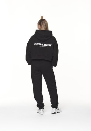 LUNA LOGO OVERSIZED CROPPED HOODIE - Melegítőfelső - black/white