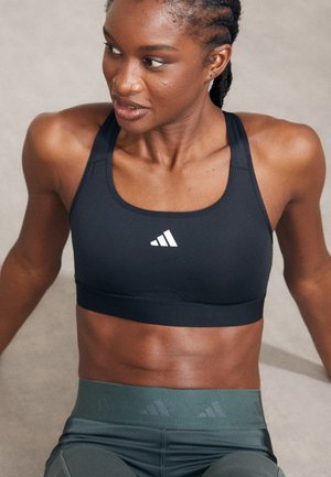 Medium support sports bra - black