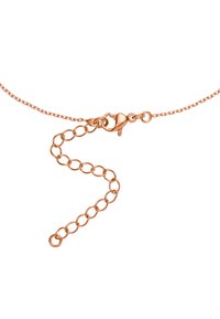 Halskette aus roségold mit einem Karabinerverschluss, die aus miteinander verbundenen ovalen Gliedern besteht und eine glatte, polierte Oberfläche aufweist.